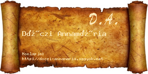 Dóczi Annamária névjegykártya