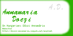 annamaria doczi business card